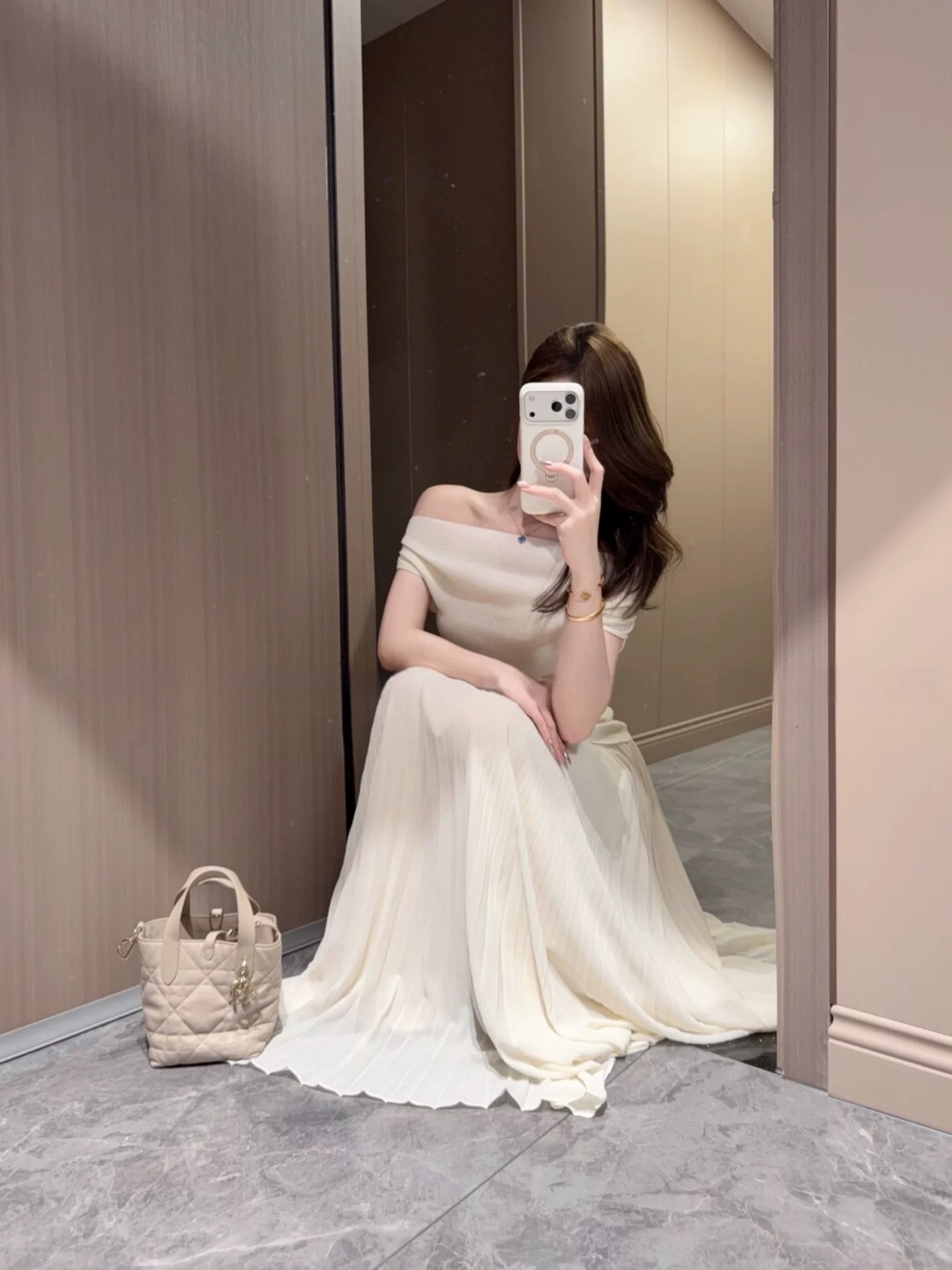 Women's Soft Knit Top with Draped Neckline and Off-Shoulder Design - Image 3