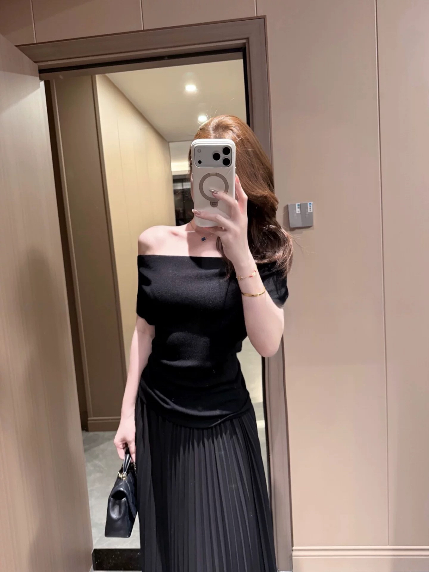 Women's Soft Knit Top with Draped Neckline and Off-Shoulder Design - Image 4