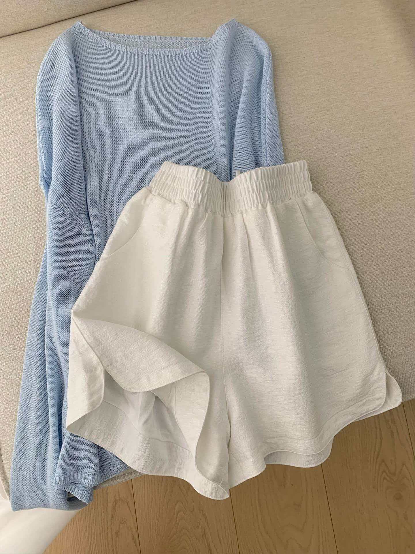 Women's Light Blue Loose Sun Protection Long Sleeve T-Shirt 2026 Summer Korean Chic Top - Image 2